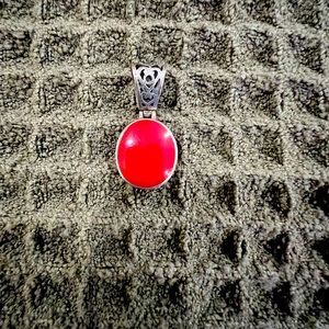 SILPADA Red Filigree Reversible Oval Pendant